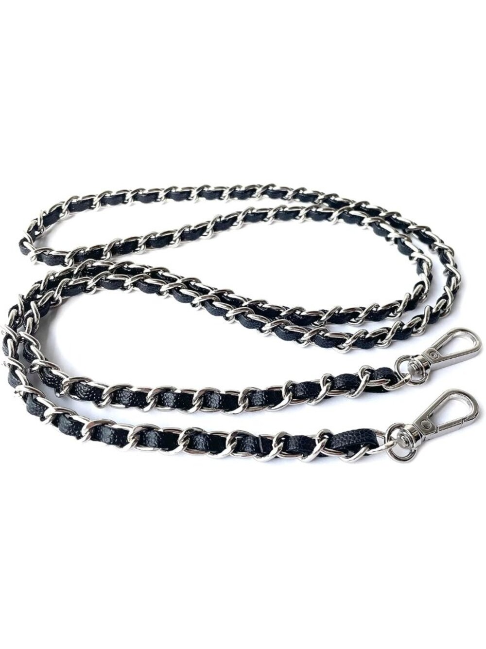 Stylish Caviar Leather Crossbody Chain Strap - 48.4in Slim 8mm Replacement